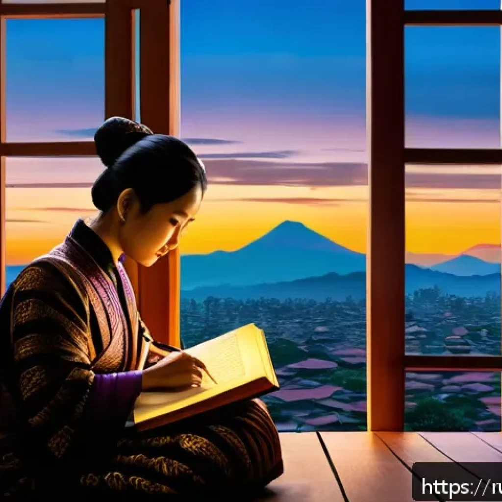 라오스 유명 작가 - A richly detailed scene depicting a contemporary Laotian writer deeply immersed in crafting a novel ...